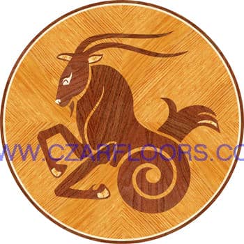 Flooring inlay: Capricorn Wood Medallion